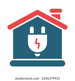 Zero Energy Building Vector Glyph Two Color Icons For Personal And Commercial Use.
