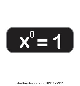 zero exponent rule on white background