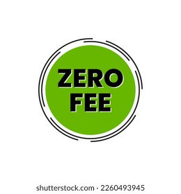 Zero fee credit card finance icon label design vector