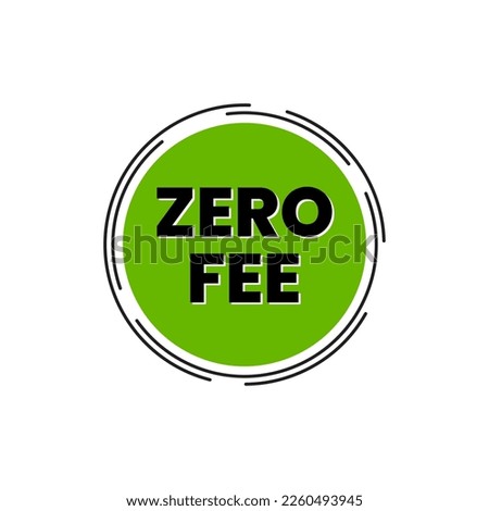 Zero fee credit card finance icon label design vector