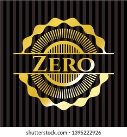 Zero gold emblem. Vector Illustration. Detailed.