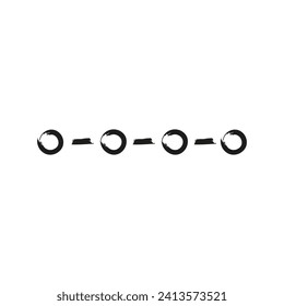 Zero, handed ink brush. Vector Graphics