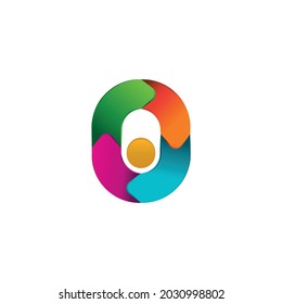 Zero, human and arrow sign. vector symbol