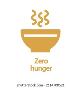 Zero Hunger Icon - Goal 2 out of 17 Sustainable Development Goals set by the United Nations General Assembly, Agenda 2030. Vector illustration EPS 10, editable