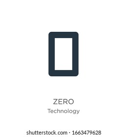 Zero icon vector. Trendy flat zero icon from technology collection isolated on white background. Vector illustration can be used for web and mobile graphic design, logo, eps10