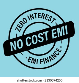 'zero Interest, No Cost Emi' Vector Icon, Emi Finance Abstract