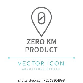 Zero Km Product Eco Friendly Icon, Buy Local Small Business Icon,  Sustainable Business Shopping