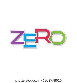 ZERO letters banner on white background. Poster design. vector illustration