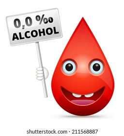 Zero Level Of Blood Alcohol Content - Isolated Vector