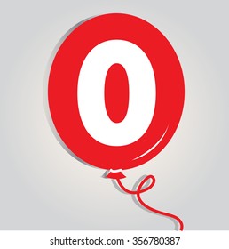 Zero logo with balloon. Vector illustration.