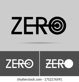 Zero logo; numeral and word logo for number. Zero letter with zero figure logo design. Zero logo for sportive works and any sectors.