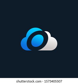 ZERO negative space in Sky Cloud, Technology Hosting Domain BlockChain Server Logo Design - Vector