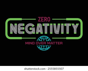 Zero negativity scientific typographic graphic vector.  