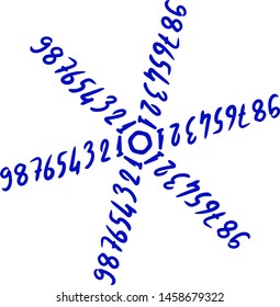 From zero to nine hand writing numbers isolated on the white background