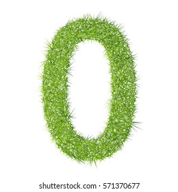 Zero Null grass letter on a white background