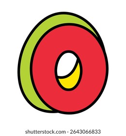 zero or number 0 vector logo colorful playful design illustration