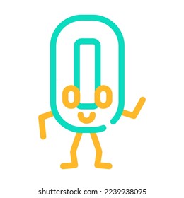 zero number character color icon vector. zero number character sign. isolated symbol illustration