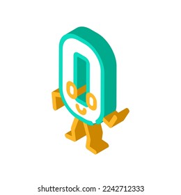 zero number character isometric icon vector. zero number character sign. isolated symbol illustration