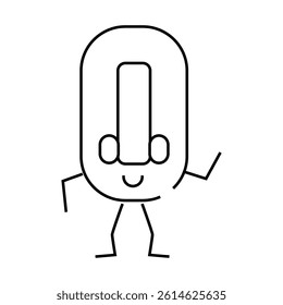 zero number character line icon vector. zero number character sign. isolated contour symbol black illustration