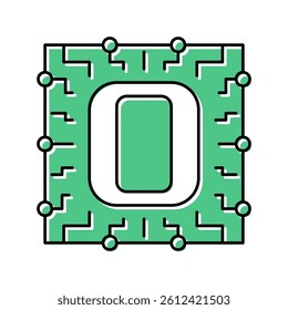 zero number color icon vector. zero number sign. isolated symbol illustration