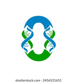 Zero number dna logo template illustration