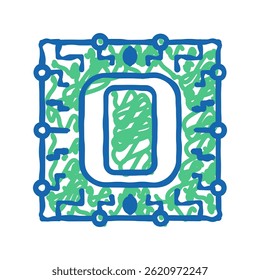 zero number doodle icon sketch vector. zero number sign. isolated symbol illustration