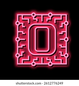 zero number neon light sign vector. zero number illustration