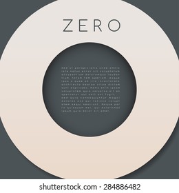 Zero : Numeral Graphic in Overlapping Element : Vector Illustration