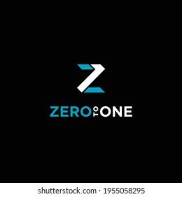 Zero to one logo, letter Z logo design