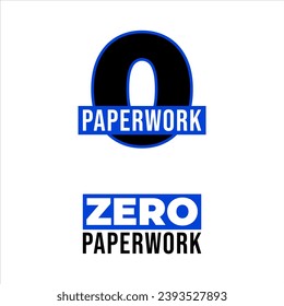 Zero paperwork business company documents icon label design vector