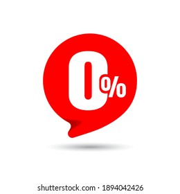 Zero Pencent Tag Icon Vector