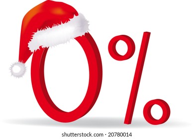 zero percent in christmas hat