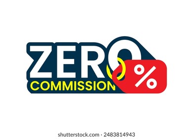 zero percent commission label concept illustration flat design