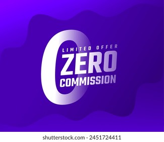 zero percent commission or tax free promo background design vector