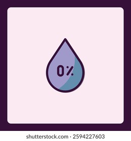 Zero Percent Drop Icon Representing Absence or Complete Lack Concept