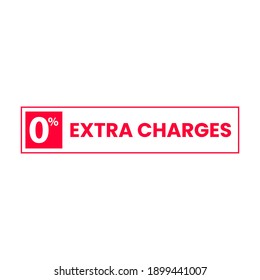 Zero percent extra charges icon label design vector