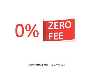 Zero percent zero fee tag icon. Clipart image isolated on white background
