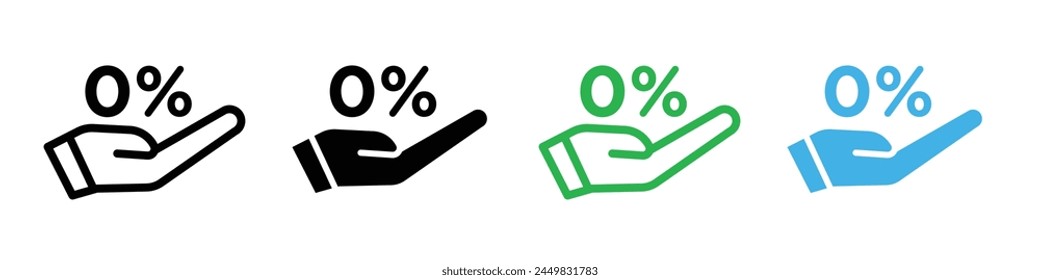 Zero Percent Financial Rate Badge Icon for Tax-Free Transactions