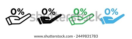 Zero Percent Financial Rate Badge Icon for Tax-Free Transactions