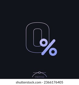 zero percent icon with a gradient