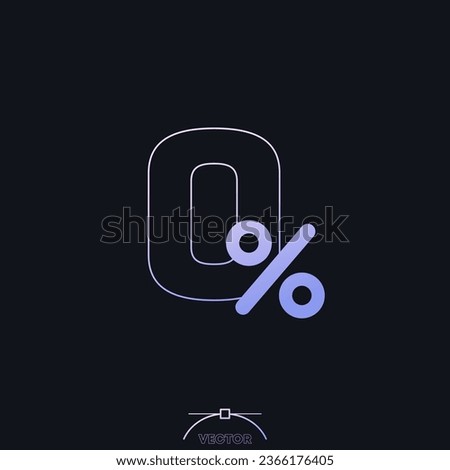 zero percent icon with a gradient