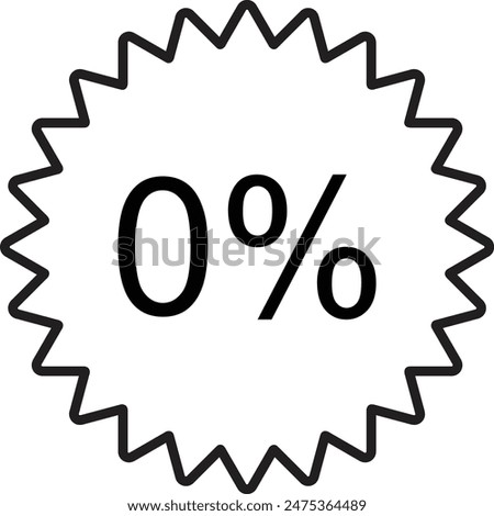 Zero percent icon isolated on white background . Zero percent tag icon vector . Zero percent badge