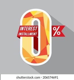 Zero Percent Interest Installment Vector Illustration