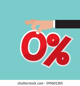Zero Percent Interest Vector Illustration