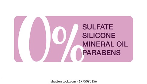 Cero por ciento sulfatos, ceras, aceites minerales, parabenos, siliconas. Símbolo de producto aprobado por el método Curly Girl (CGM). Icono azul para productos de pelo.