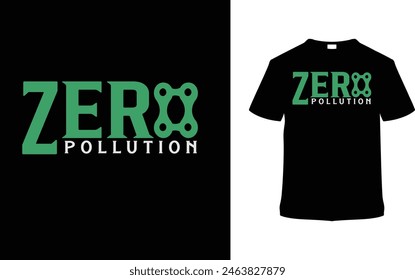Zero Pollution Bicycle Day T shirt Design, vector illustration, graphic template, print on demand, typography, vintage, textile fabrics, retro style, element, apparel, bike ride tshirt, bikers tee