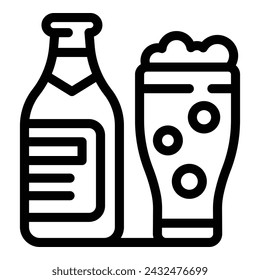 Zero proof lager icon outline vector. Nonalcoholic brewery product. Tavern draft brew