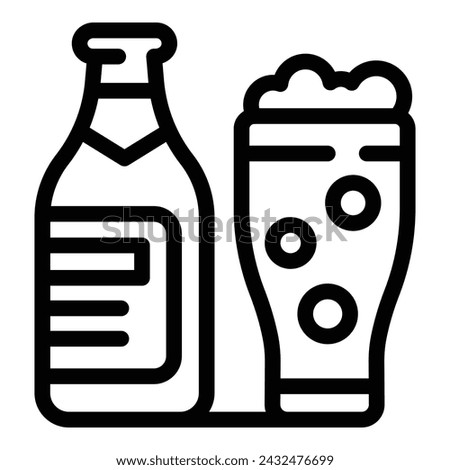 Zero proof lager icon outline vector. Nonalcoholic brewery product. Tavern draft brew