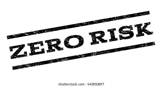Zero Risk watermark stamp. Text caption between parallel lines with grunge design style. Rubber seal stamp with unclean texture. Vector black color ink imprint on a white background.