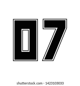 zero seven - figure number vector